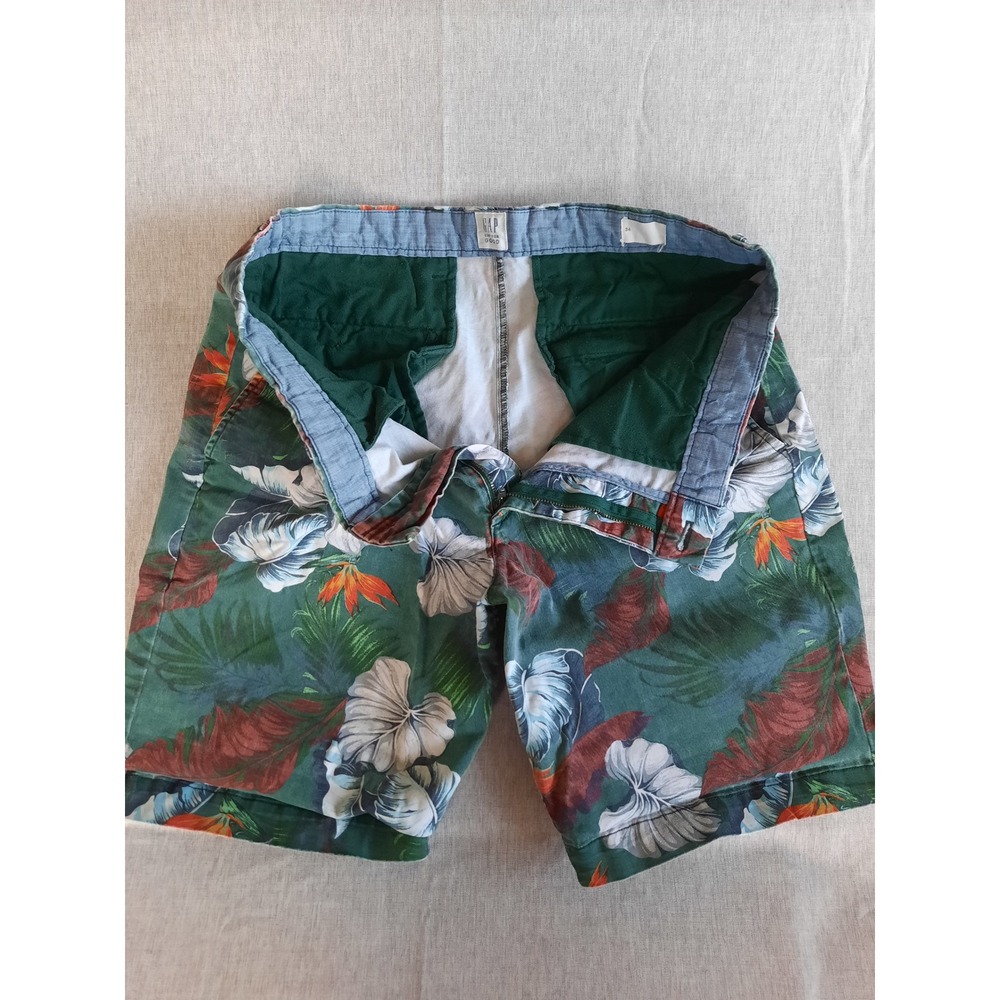 Gap For Good Mens 34 Floral Summer Pattern Stretch Short Zip Pocket Cotton Blend